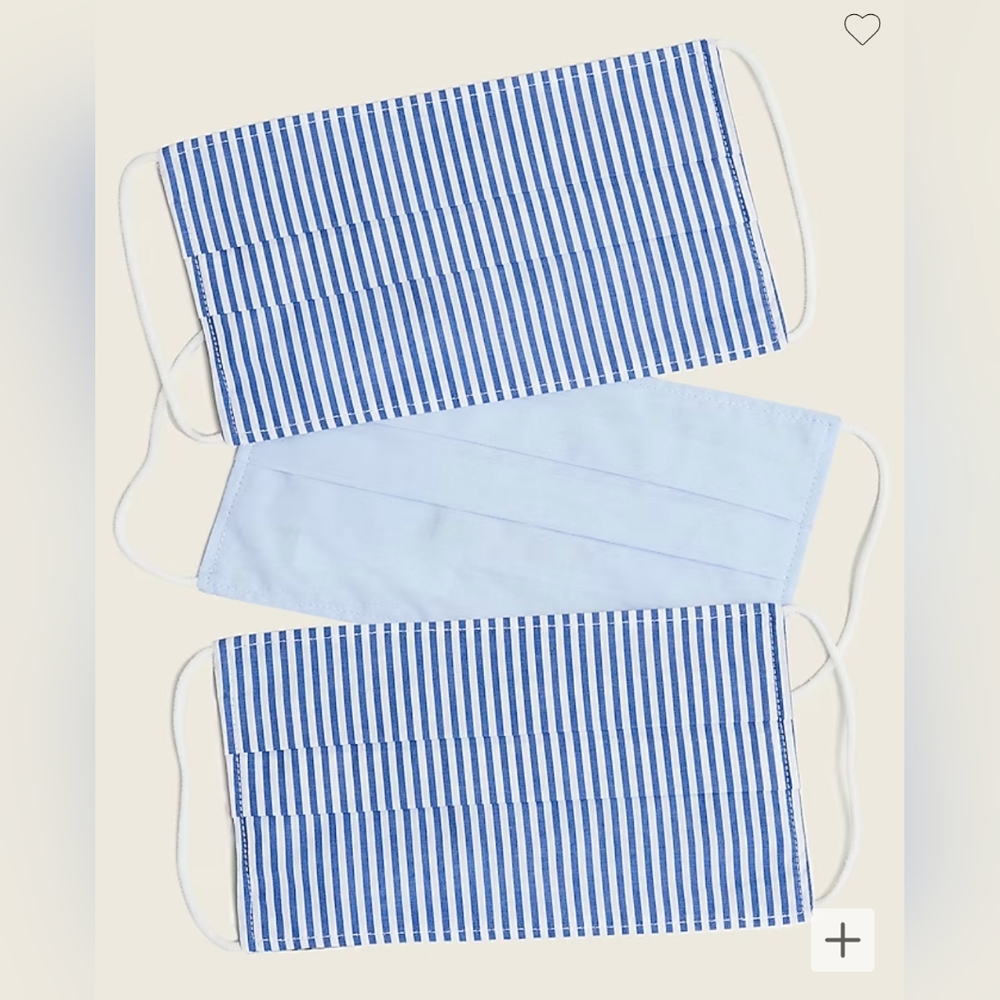 NEW J. Crew 3-Pack Mask - Banker Blue Hydrangea
